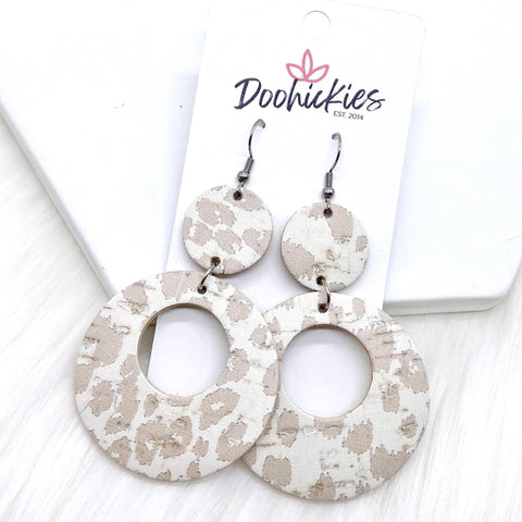 2.5” Nude Leopard Double O Corkies -Earrings