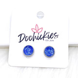 8mm Lil' Sparkles in Stainless Steel Settings -Summer Earrings