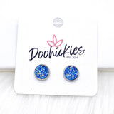 8mm Lil' Sparkles in Stainless Steel Settings -Summer Earrings