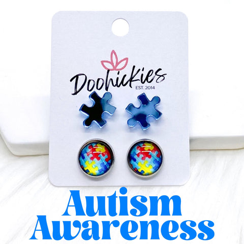 12mm Mirror Puzzle & Autism Awareness in Stainless Steel Settings