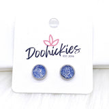 8mm Lil' Sparkles in Stainless Steel Settings -Summer Earrings