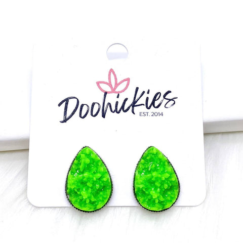 Big as Texas Neon Teardrops -Summer Earrings