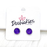 8mm Lil' Sparkles in Stainless Steel Settings -Summer Earrings