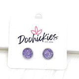 8mm Lil' Sparkles in Stainless Steel Settings -Summer Earrings