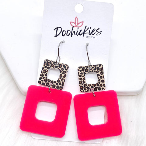 2" Neon Wild Side Acrylic Cubies- Summer Earrings