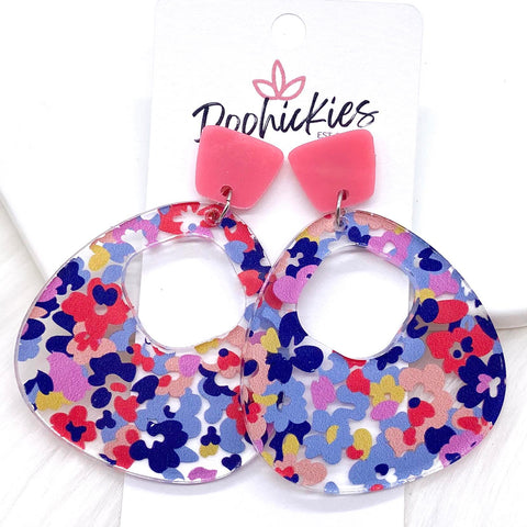 2.5" Pretty Posey Carmen Acrylic Hoops -Spring Earrings