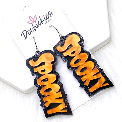 2.25" Layered SPOOKY Acrylics -Halloween Earrings