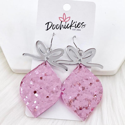 2.5" Pink Confetti Ornament -Christmas Earrings