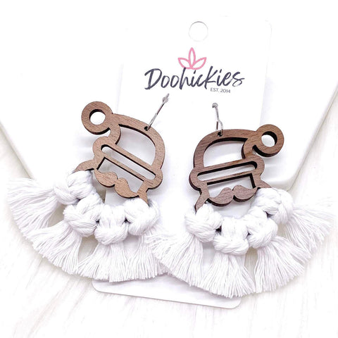 2.25" Santa Macrame - Christmas Earrings