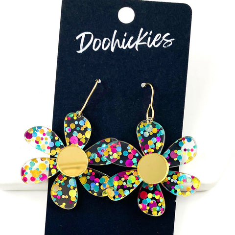1.5" 3-D Mermaid Daisy Acrylics - Spring Earrings