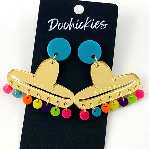 1.75" Sombrero Acrylics -Cinco de Mayo Earrings