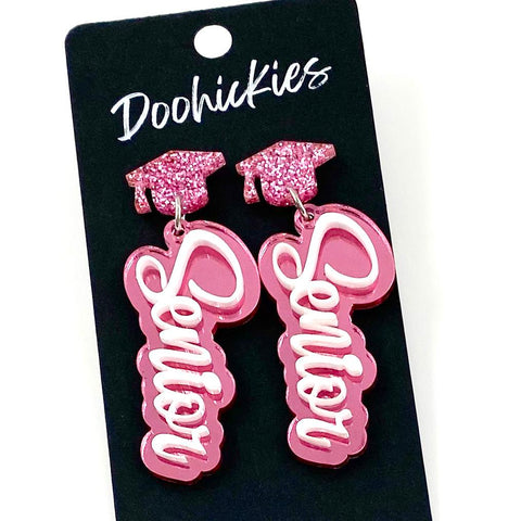 2.25" Layered Senior Dangles- Graduation Earrings