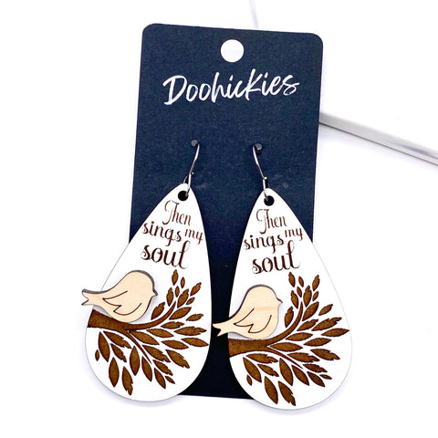 2.5" Then Sings My Soul Teardrops -Summer 3-D Earrings