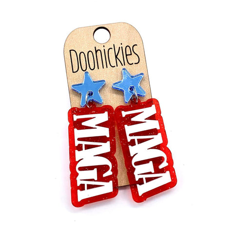 2" Trump Layered Acrylic Dangle Earrings - Political Earrings