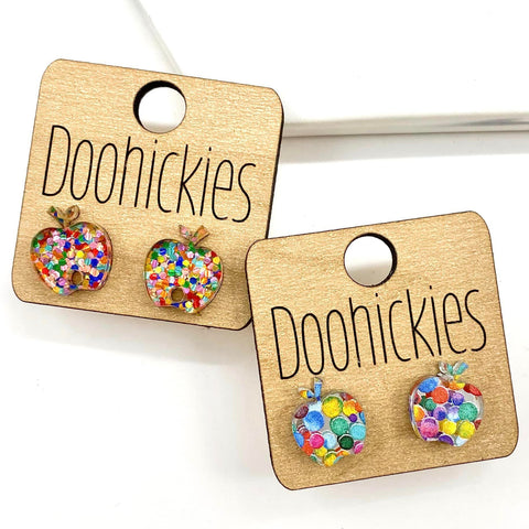 Confetti Apple Singles - Back to School Teacher Earrings