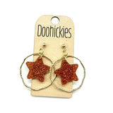 Spirit Glitter Star Dangles - School Spirit Acrylic Earrings - 9 Color Options