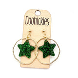 Spirit Glitter Star Dangles - School Spirit Acrylic Earrings - 9 Color Options