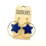Spirit Glitter Star Dangles - School Spirit Acrylic Earrings - 9 Color Options
