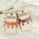 Fall Polka Dot Bow Dangle Acrylic Earrings (2 Color Options)