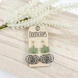 Fall Double Leaf and Leopard Pumpkin Dangle Acrylic Earrings