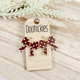 Fall Polka Dot Bow Dangle Acrylic Earrings (2 Color Options)