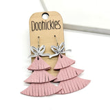 Holly Jolly Fringy Trees - Christmas Earrings