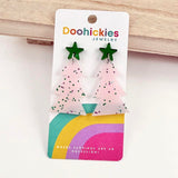 Speckled Glitter Layered Tree Collection - Christmas Acrylic Earrings
