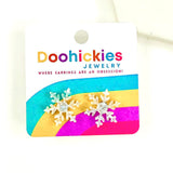 Shimmer and Glitter Snowflake Christmas Stud Earrings