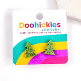 Pine Tree Country Christmas Stud Earrings