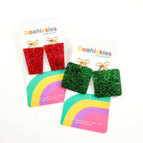 Traditional Christmas Present Acrylic Dangle Earrings