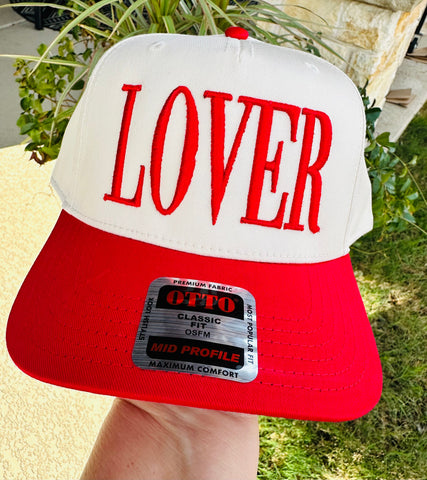 LOVER PUFF EMBROIDERY TRUCKER HAT - PLEASE ALLOW 3-5 BUSINESS DAYS FOR SHIPPING