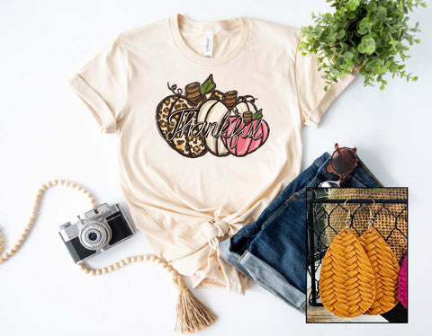 Thankful- Pumpkin Trio Tee - PLEASE ALLOW 3-5 DAYS FOR SHIPPING