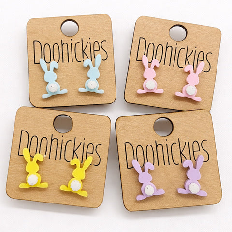 Pastel Floppy Ear Bunny Stud Collection - Easter Earrings