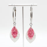 3.25" Pink Glitter & White Corkie Hoops -Earrings
