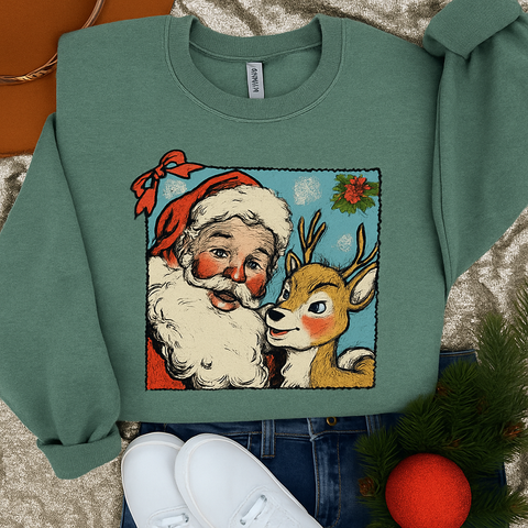 Retro Santa and Rudolph  - PLEASE ALLOW 3-5 BUSINESS DAYS FOR SHIPPING