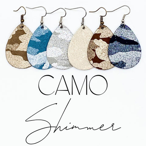 1.5" Camo Shimmer Itty Bitty Collection -Earrings