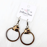 The Leopard Callie Collection (leather & wood) -Earrings