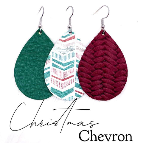 2" Christmas Chevron Mini Collection -Earrings
