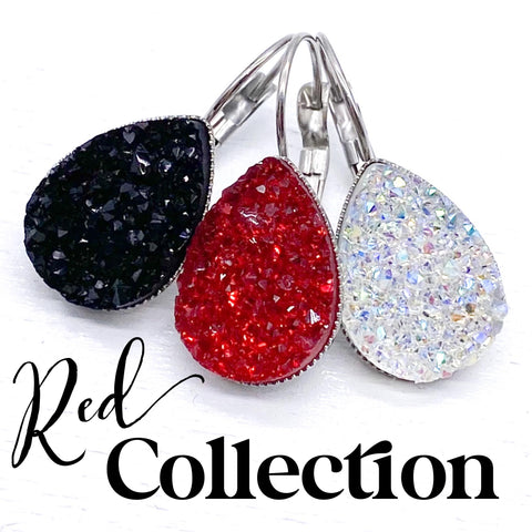 Big as Texas Teardrop Dangles: Red Collection -Earrings
