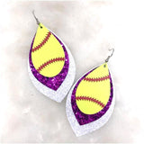 3" Customizable Spirit Softball Layers -Sports Earrings