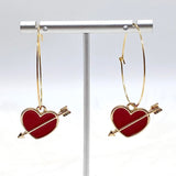 Shot Through the Heart Hoops -Earrings