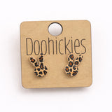 Leopard Bunny Ear Studs - Easter Earrings