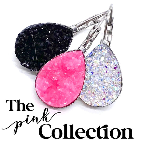 Big as Texas Teardrop Dangles: Pink Collection -Earrings