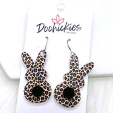 NEW Leopard Bunny Tail Acrylics -Earrings