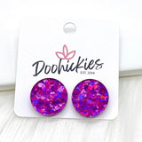 18mm Glitter Drops -Earrings