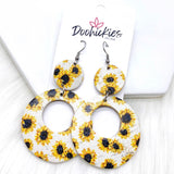 2.5" Sunflower Double O Corkies -Summer Earrings