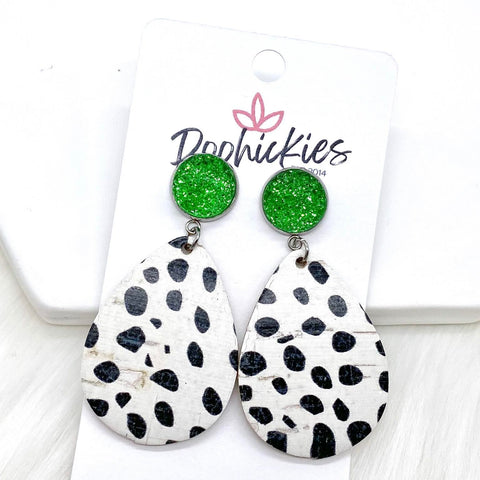 2" Green & Dalmatian Dangle Corkies