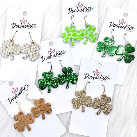 1.25" Itty Bitty Shamrocks -Earrings