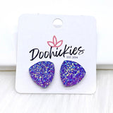 16mm Glittery Spring Triangles -Earrings