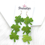 3" Lucky Shamrock Acrylic Dangles -Earrings